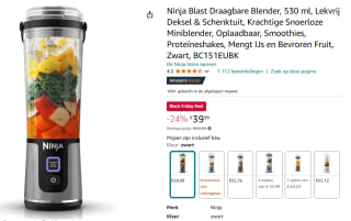 Ninja Blast draagbare blender BC151EUBK voor €39,99 bij Amazon