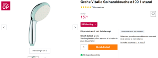 Grohe Vitalio Go handdouche voor €15,74 bij Karwei