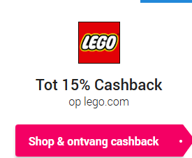 15% cashback op Lego via CashbackXL