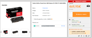 Tarjeta Gráfica PowerColor AMD Radeon RX 7800 XT 16GB GDDR6 por 469,95€ + 2 juegos Gratis