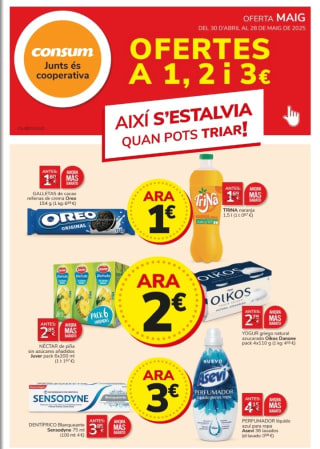 Ofertas a 1€, 2€ y 3€ en Consum.