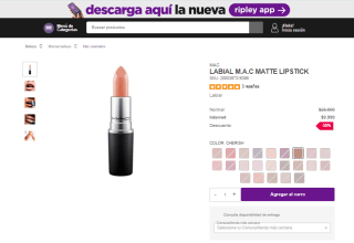 Labial M.A.C Matte Lipstick por $9.990