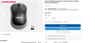 Marca Logitech M185 - Raton inalámbrico, Gris por 6,04€