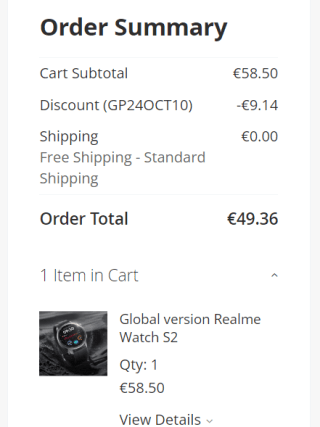 Realme Watch S2 Smartwatch voor €49,36 dmv code bij Gshopper