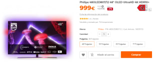 Television Philips 48OLED807/12 48" OLED UltraHD 4K HDR10+ por 999€