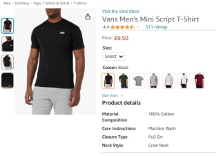 Score Vans men's mini script t-shirt at Amazon for only £9.50