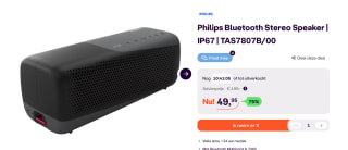 Philips TAS7807 - Draadloze Bluetooth Speaker - Zwart voor €49,45 bij Ibood