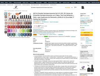 48 Piezas Esmalte Semipermanente Gel UV LED por solo 18,10€