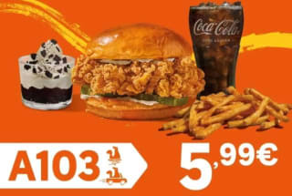 Popeyes Menu The Chicken Sandwich + helado Pop Cream por 5,99€