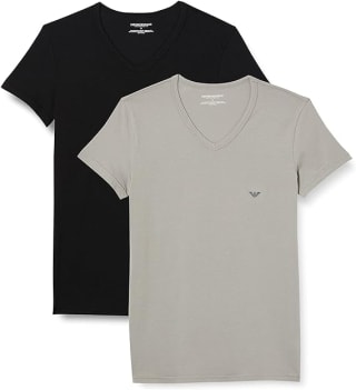 Emporio Armani t-shirt 2-pack wit/marineblauw voor €20,15 bij Amazon