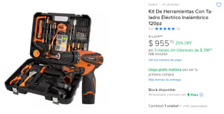 Kit De Herramientas Con Taladro Eléctrico Inalámbrico 120pz