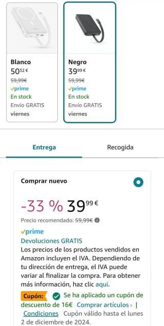 PowerBank Baseus Magsafe PD 30W con carga inalámbrica por 23,99€