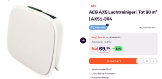 AEG AX5 Luchtreiniger Tot 60 m² voor €69,95 bij Ibood