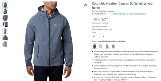 Columbia Heather Canyon softshelljas voor €57,66 bij Amazon