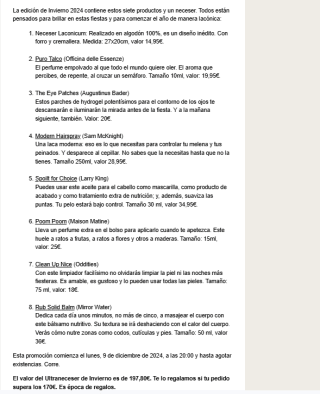 Regalo Ultraneceser de Invierno con tu compra de 170€