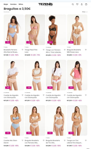 Braguitas a 3,50€ desde Tezenis.