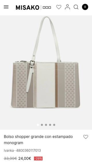 Bolso shopper grande con estampado monogram por 24€.