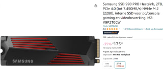 Samsung 990 PRO 2TB (met heatsink) - SSD voor €175,50 bij Amazon