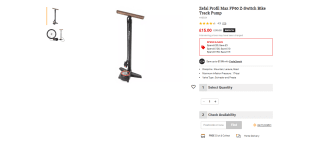 Zefal Profil Max FP60 Z-Switch Bike Track Pump – £15