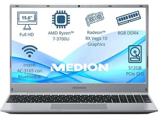 Portátil Medion Akoya MD62430, AMD Ryzen 7 3700U, 8GB RAM, 512 GB SSD, Radeon RX Vega 10 por 254,15€