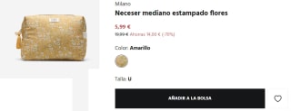 Neceser mediano estampado flores Milano por 5.99€