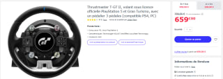 Thrustmaster T-GT II, volant sous licence officielle PlayStation 5 et Gran Turismo, avec un pédalier 3 pédales à 659,99€