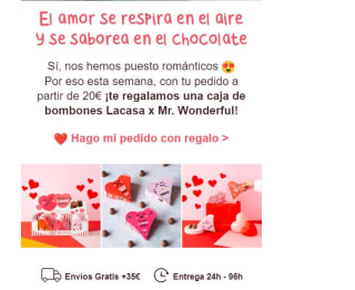 Regalo caja de bombones la casa Mr Wonderful (compras +20€)