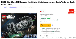 LEGO Star Wars - TIE Bomber voor €41,99 bij Bol