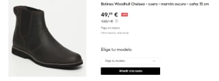 Botines de Hombre de Cuero Timberland Woodhull Chelsea por 49.99€