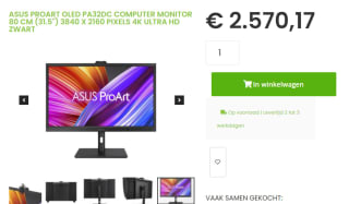 ASUS ProArt PA32DC 31.5" monitor voor €2570,17 bij SiComputers