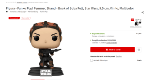 Figura Funko Pop Femmec Shand -modelo Book of Boba Fett, Star Wars por 6,99€