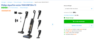 PHILIPS XW7264/11 7000 Series AquaTrio Steelstofzuiger 3 in 1 voor €399 bij Coolblue