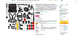 Kit de Accesorios para Cámara 50 en 1 Compatible con GoPro Hero y mas con maletin por solo 23,85€