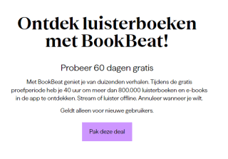 Gratis 60 dagen proefperiode bij BookBeat