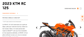 Moto 2023 KTM RC 125 à 6.299€