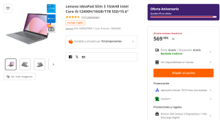 Portátil Lenovo IdeaPad Slim 3 15IAH8 + regalo por 569€