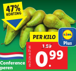 1 Kilo Conference Peren voor €0,99 bij de Lidl