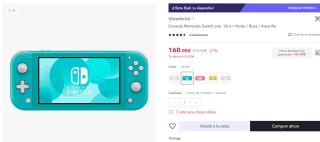 Consola Nintendo Switch Lite Verde por 145€