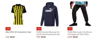 Tot 90% korting op diverse artikelen bij Voetbalshop