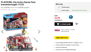 PLAYMOBIL City Action Starter Pack brandweerwagen 71233 voor €23,99 bij Intertoys