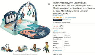 Fisher-Price speelmat met piano met geluiden en accessoires voor €40,94 bij Amazon