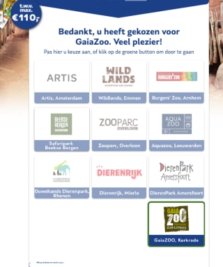4 dierentuin entreekaarten bij meespelen vriendenloterij voor €14,50