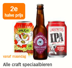 Alle craft speciaal bieren 2e halve prijs bij de AH
