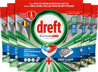5x Dreft Vaatwastabletten Platinum Plus All In One Clean Action 30 stuks voor €28,99 bij Bol.com