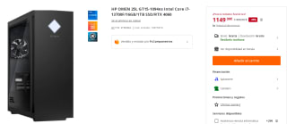 Ordenador HP OMEN 25L GT15-1094ns Intel Core i7-13700F/16GB/1TB SSD/RTX 4060 por 1149€