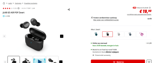 JLAB Go POP Draadloze oordopjes voor €19,99 bij de MediaMarkt