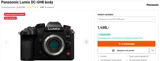 Panasonic Lumix G DC-GH6 body voor €1449 bij Kamera Express