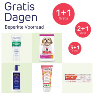 1+1 of 2+1, 2+2, 3+2 of 3+1 gratis op veel artikelen bij Newpharma