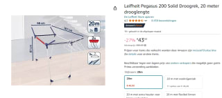 Leifheit droogrek Pegasus 200 - solid comfort - 20 m drooglengte voor €43,53 bij Amazon