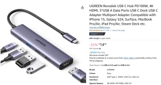 UGREEN Revodok USB C Hub PD100W voor €14,99 bij Amazon